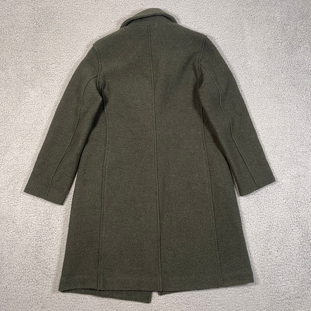 J. Crew Daphne Italian Boiled Wool Topcoat Womens 00 XXS Green Mid Length City - Picture 5 of 11